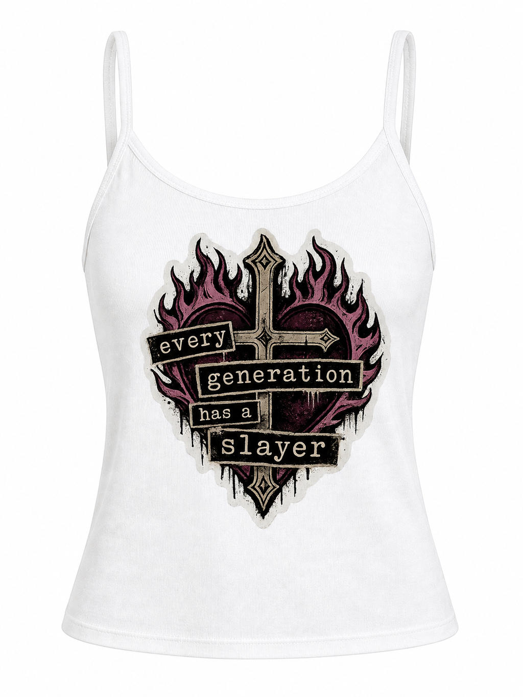 every generation has a SLAYER - white cami top