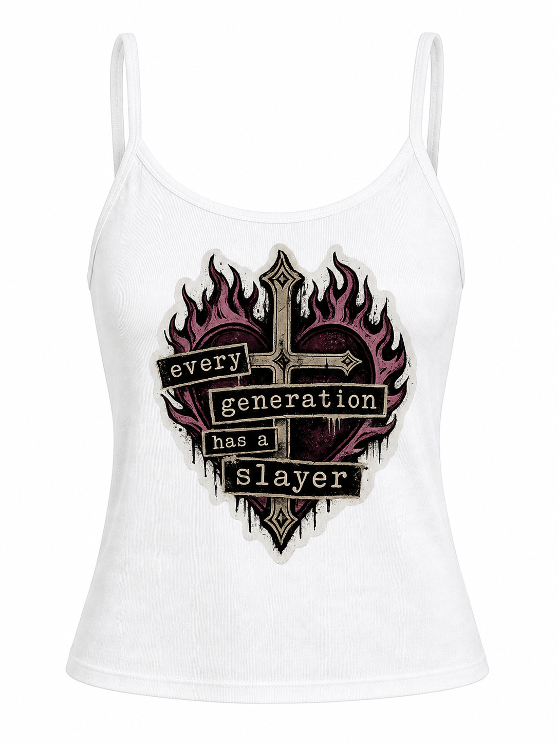 every generation has a SLAYER - white cami top