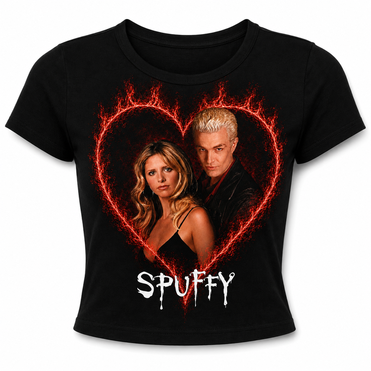 SPUFFY Flaming Hearts - baby tee