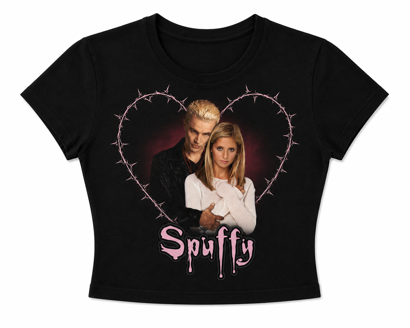 SPUFFY Pink Barbed Wired - baby tee