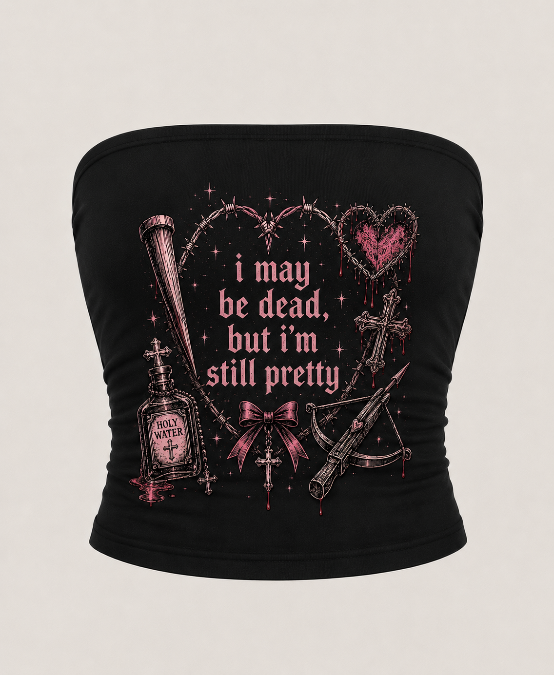 i may be dead, but im still pretty - crop tube top